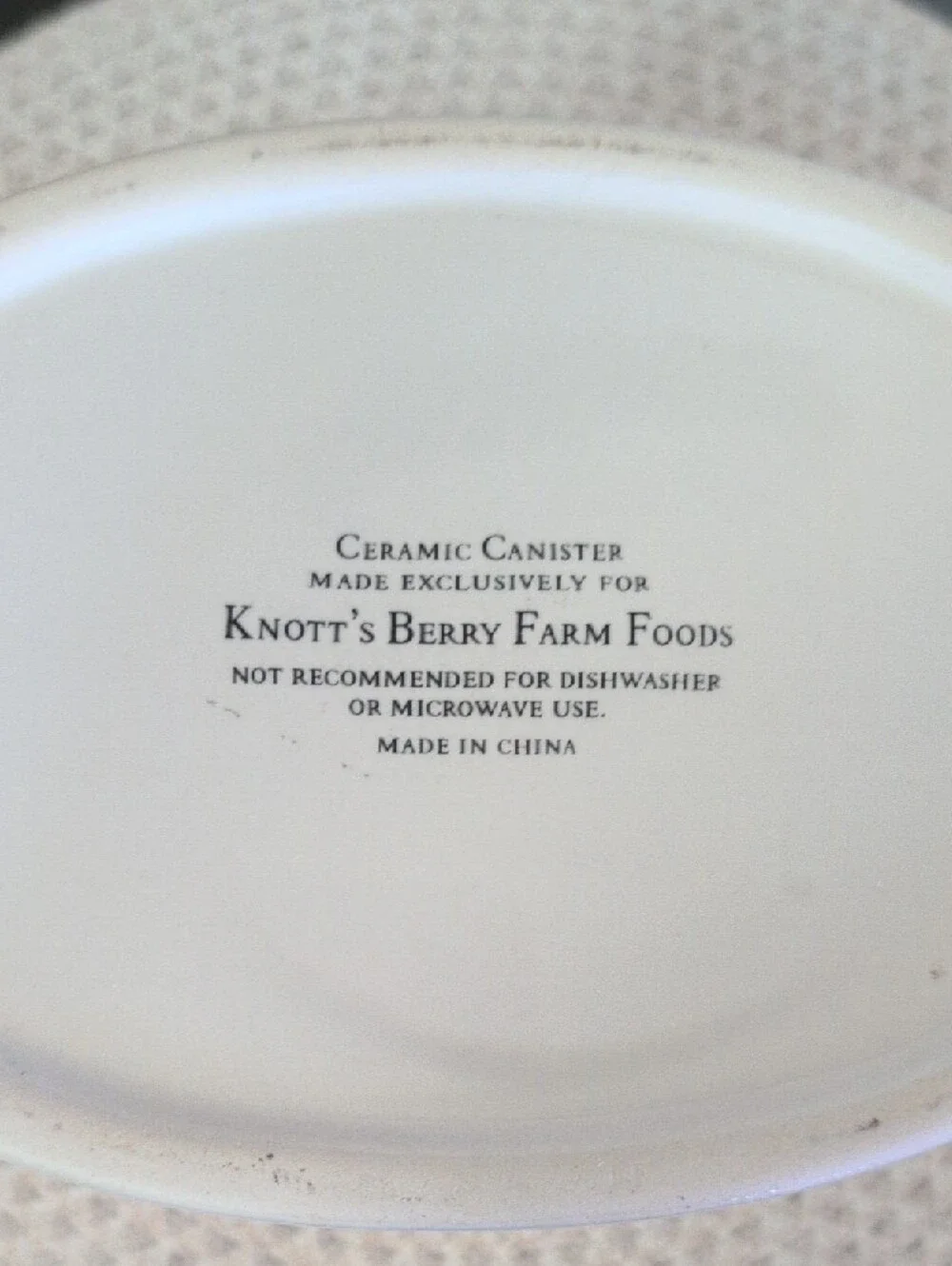 Knott's Berry Farm Foods Ceramic Canister - White